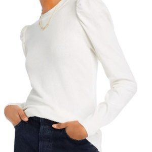 Aqua Ivory Puff Sleeve Sweater - Like New!